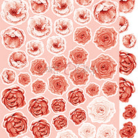 15.5 cm x 30.5 cm  paper pad - Basic red flowers