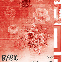 15.5 cm x 30.5 cm  paper pad - Basic red flowers