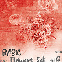 15.5 cm x 30.5 cm  paper pad - Basic red flowers