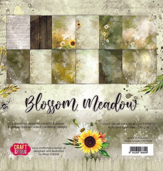 12" x 12" paper pad - Blossom Meadow