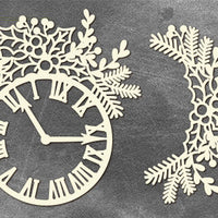 Christmas Clock with Mistletoe set
