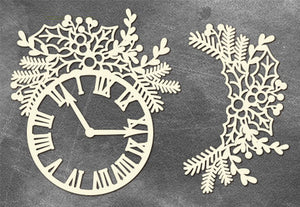 Christmas Clock with Mistletoe set