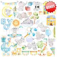 8" x 8" paper pad - My Cute Baby Elephant Boy