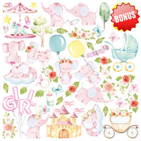 8" x 8" paper pad - My Cute Baby Elephant Girl