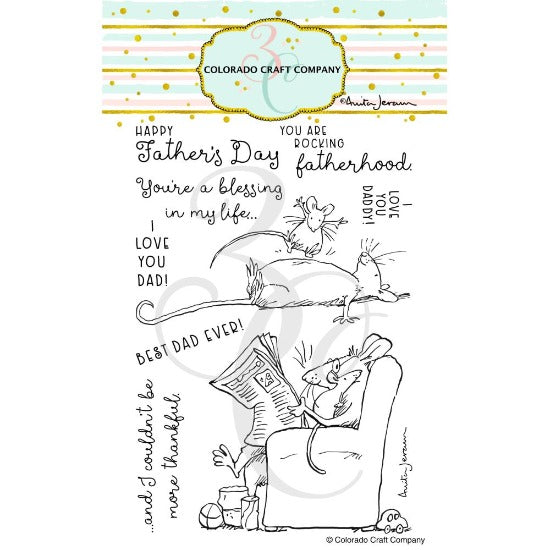Colorado Craft Company - Anita Jeram For Dad Clear Stamp Set
