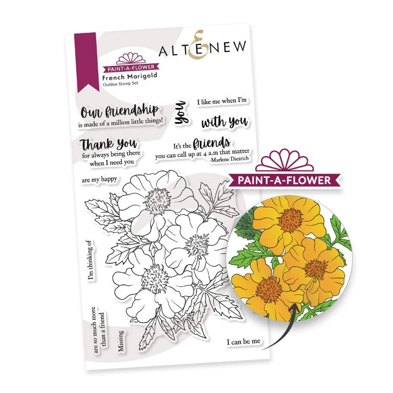 Altenew - Paint-A-Flower: French Marigold Outline - Clear Stamp Set