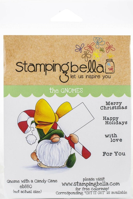 Stamping Bella - Gnome with a Candy Cane - Rubber Stamp Set