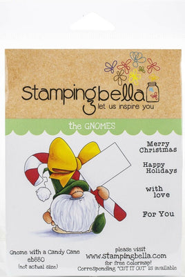 Stamping Bella - Gnome with a Candy Cane - Rubber Stamp Set