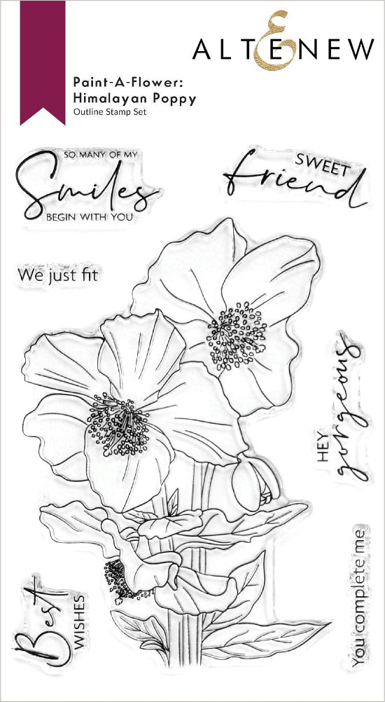 Altenew - Paint-A-Flower: Himalayan Poppy Outline - Clear Stamp Set