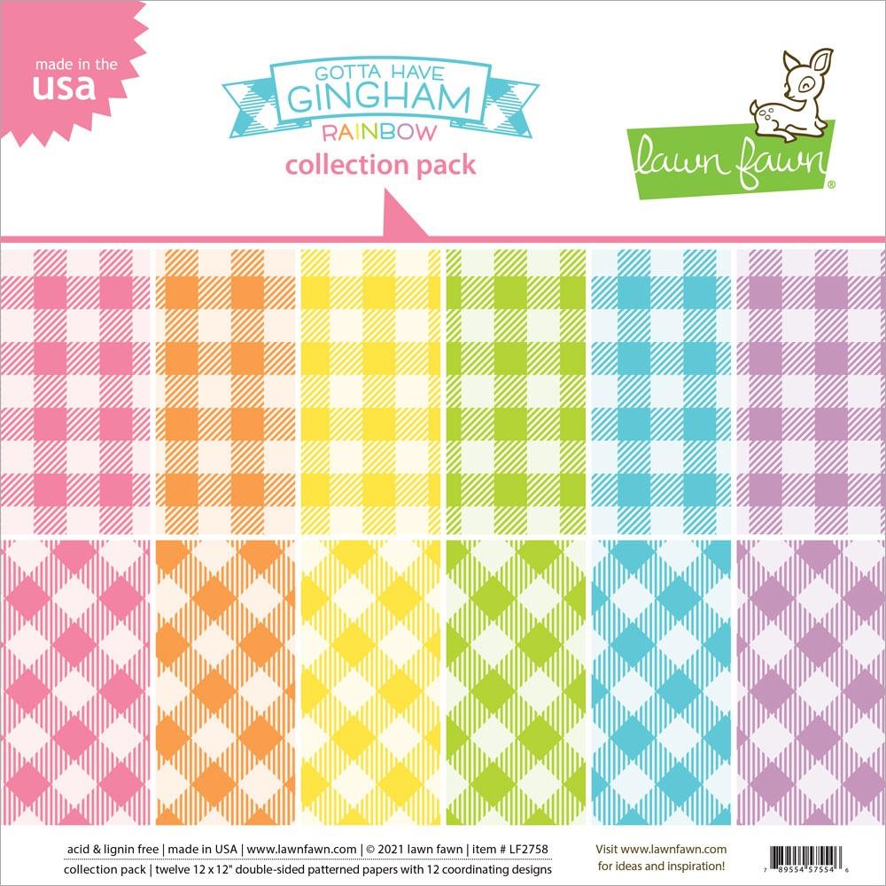 12" x 12" paper pad - Gotta Have Gingham Rainbow