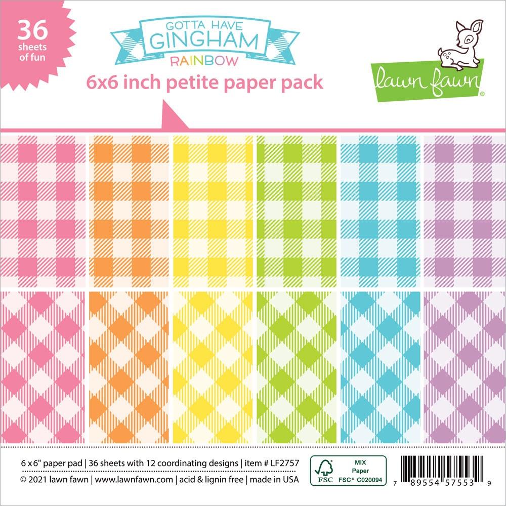 6" x 6" paper pad - Gotta Have Gingham Rainbow