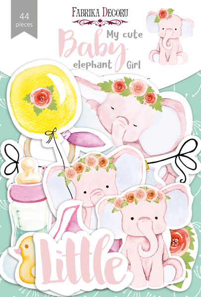 44pcs My Cute Baby Elephant Girl die cuts