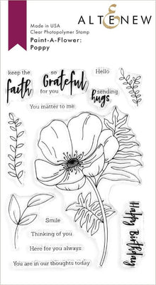 Altenew - Paint-A-Flower: Poppy Outline - Clear Stamp Set