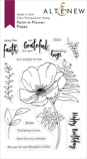 Altenew - Paint-A-Flower: Poppy Outline - Clear Stamp Set