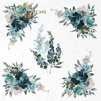 Blue Florals - rice paper set