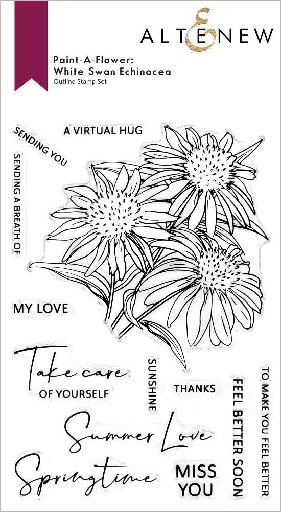 Altenew - Paint-A-Flower: White Swan Echinacea - Clear Stamp Set