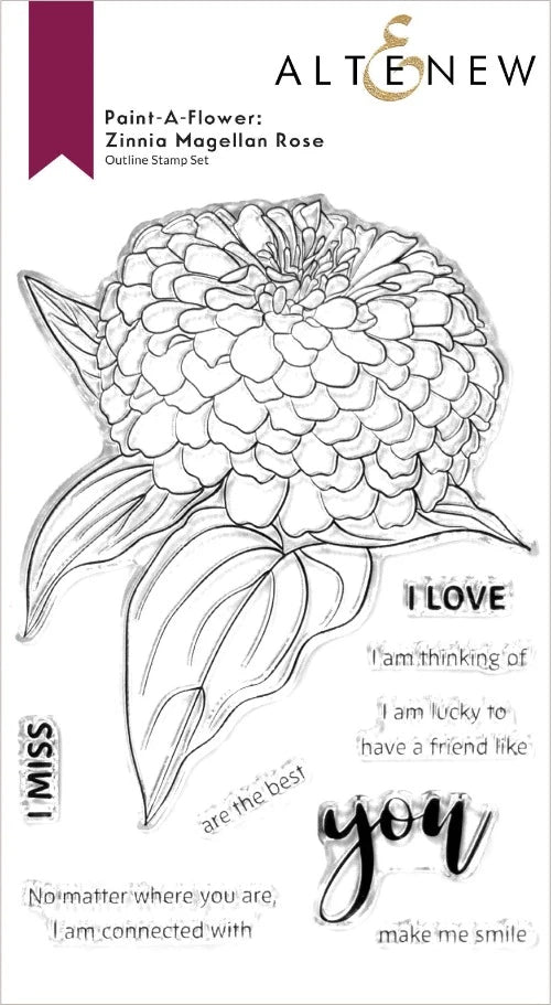 Altenew - Paint-A-Flower: Zinnia Magellan Rose - Clear Stamp Set