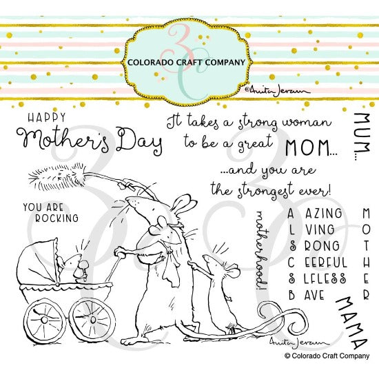 Colorado Craft Company - Anita Jeram Amazing Mom Clear Stamp Set