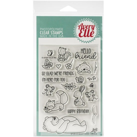 Avery Elle - Beary Good Friends - Clear Stamp Set - Crafty Wizard