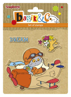 ScrapBerry's Basik's New Adventure - Let's Fly - Clear Stamp Set - Crafty Wizard