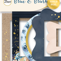 25pcs Blue & Blush frames and tags - Crafty Wizard