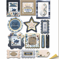 25pcs Blue & Blush frames and tags - Crafty Wizard