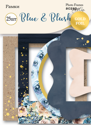 25pcs Blue & Blush frames and tags - Crafty Wizard