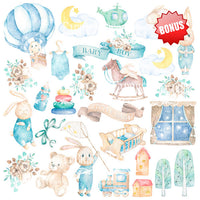 12" x 12" paper pad - Dreamy Baby Boy - Crafty Wizard