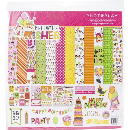 12" x 12" paper pad - Birthday Girl Wishes