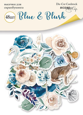 48pcs Blue & Blush die cuts - Crafty Wizard