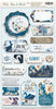 18pcs Blue & Blush chipboard die cuts