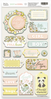 18pcs Boy or Girl chipboard die cuts - Crafty Wizard