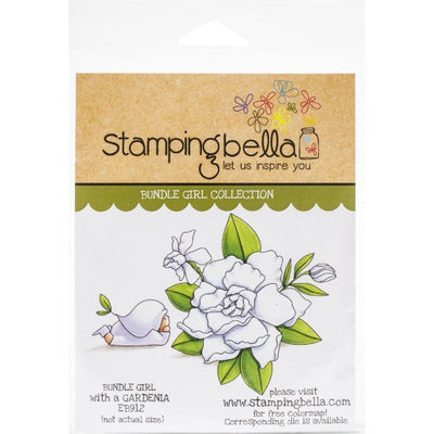 Stamping Bella  - Bundle Girl with a Gardenia - Rubber Stamp Set
