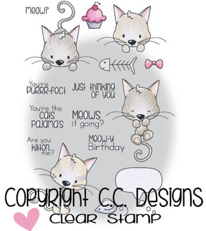 C.C. Designs - Meowy - Clear Stamps - Crafty Wizard