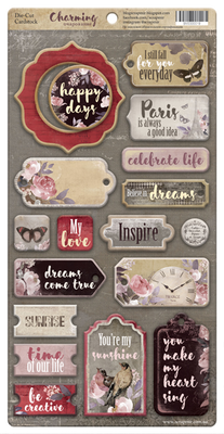 18pcs Charming chipboard die cuts