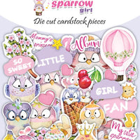 56pcs Cutie Sparrow Girl die cuts