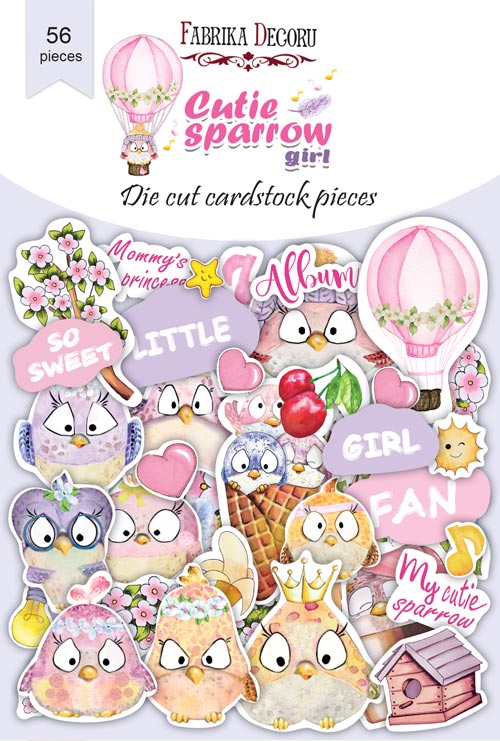 56pcs Cutie Sparrow Girl die cuts