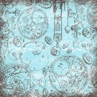 8" x 8" paper pad -  Grunge & Mechanics - Crafty Wizard