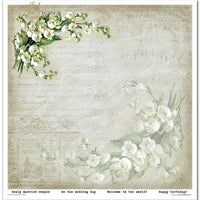 11.8" x 12.1" paper pad - Flower Post White