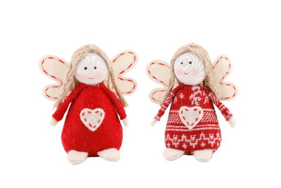 2 Nordic Felt Hanging Beanbag Angels - Crafty Wizard