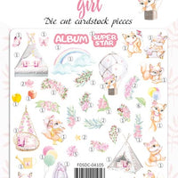 57pcs Funny Fox Girl die cuts