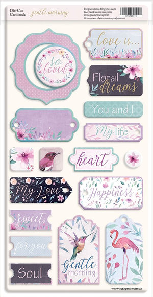 18pcs Gentle Morning chipboard die cuts