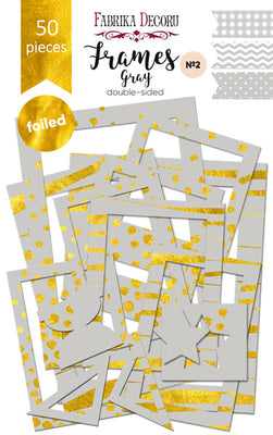 50pcs Gold Foil Grey Photo Frames - Crafty Wizard