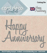 Card Deco - 'Happy Anniversary' Sentiment Cutting Die - Crafty Wizard