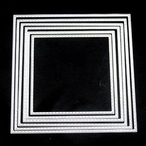 Crafty Wizard - 6pcs Large Stitched Edge Nesting Square Dies - Crafty Wizard