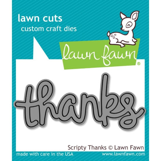 Lawn Fawn - Scripty 'Thanks' Sentiment Cutting Die - Crafty Wizard