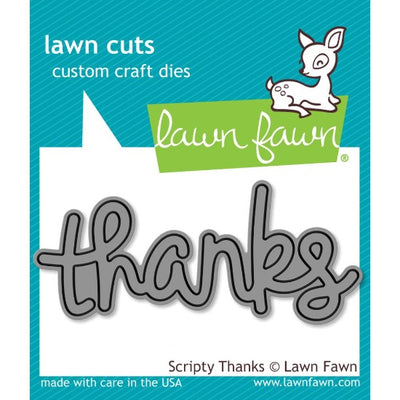 Lawn Fawn - Scripty 'Thanks' Sentiment Cutting Die - Crafty Wizard