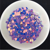 4mm Gold opal lilac heart sequins - Crafty Wizard