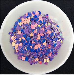 4mm Gold opal lilac heart sequins - Crafty Wizard