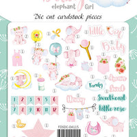 44pcs My Cute Baby Elephant Girl die cuts